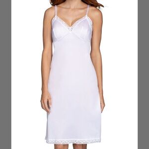 Vanity Fair Star White 10103 38 24 Rosette Lace Full Slip Size Lrg 38 / 24 NWT